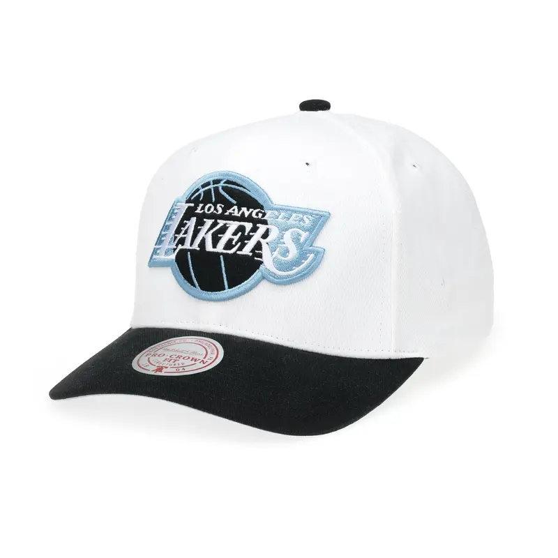 Mitchell & Ness - Remix Logo Pro Crown Snapback - Los Angeles Lakers - White/Black Blue UV