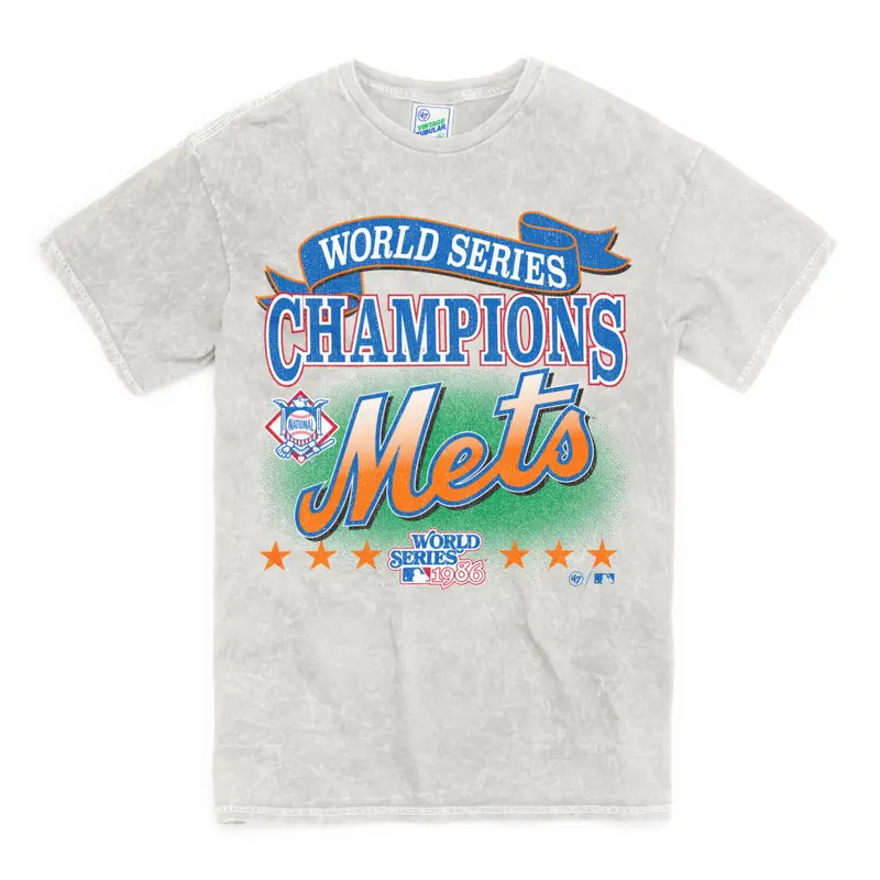 NEW YORK METS 1986 WORLD SERIES ROCKER '47 VINTAGE TUBULAR TEE