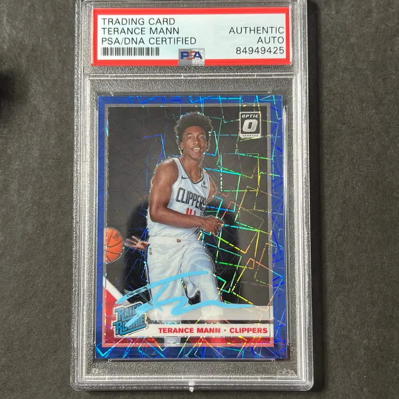 2019-20 Panini Donruss Optic #165 Terance Mann Signed Card AUTO PSA Slabbed Clippers