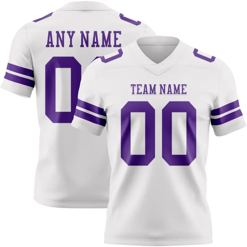 Custom White Purple Mesh Authentic Football Jersey