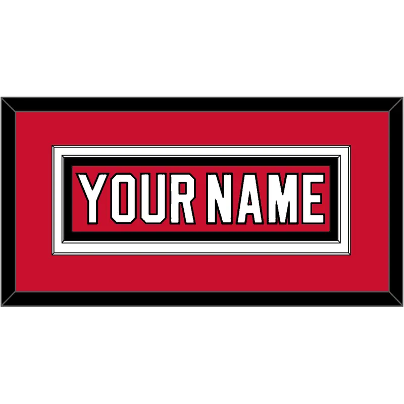 New Jersey Nameplate - Home Red (2007-2017) - Double Mat 2