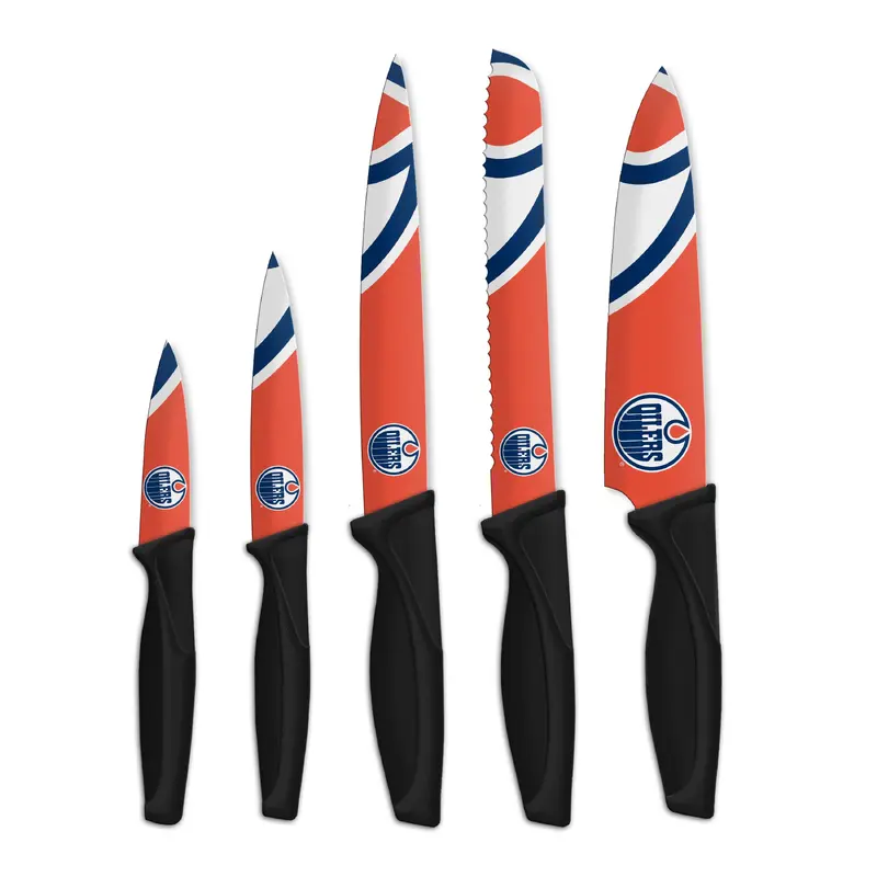 NHL Edmonton Oilers Logo 2 5-pc Kitchen Knives
