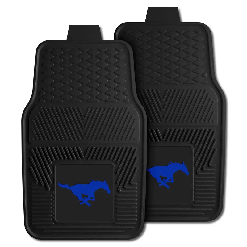 BLUE-Southern Methodist University 2-pc Vinyl Car Mat Set - Blue