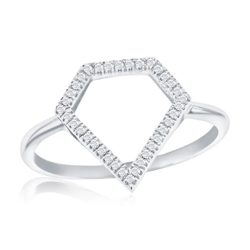 Sterling Silver Diamond Ring - (36 Stones)