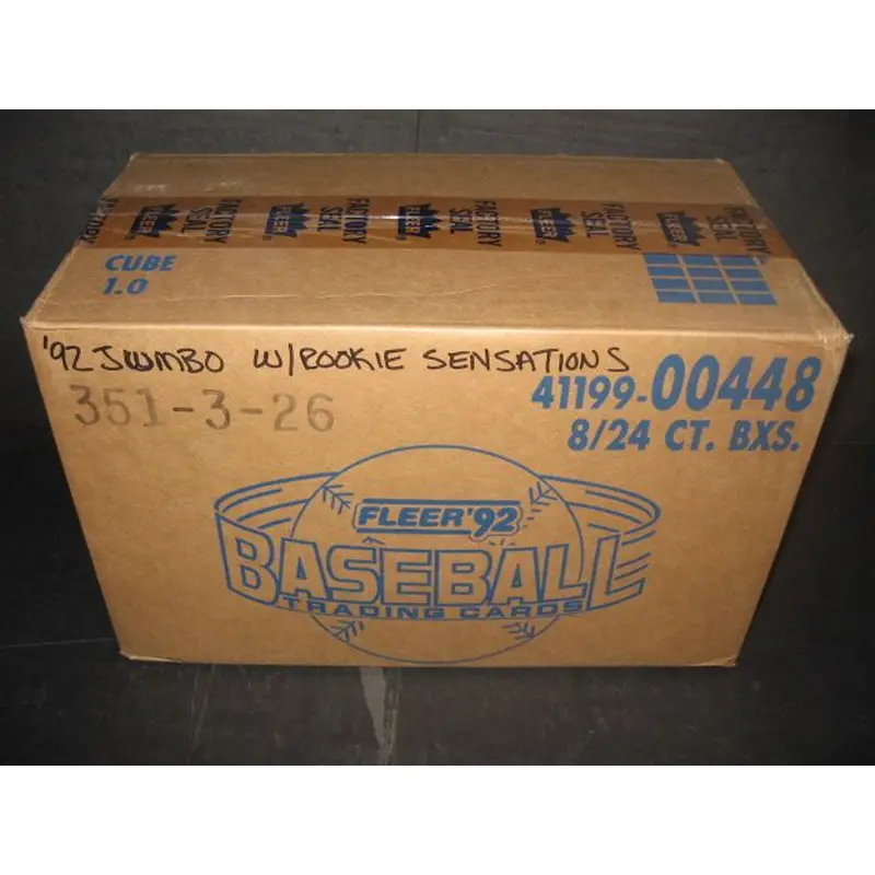 1992 Fleer Baseball Jumbo Case (w/ Rookie Sensations) (8 Box) (00448)