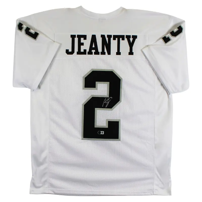 Ashton Jeanty Authentic Signed White Pro Style Jersey Autographed BAS Witnessed