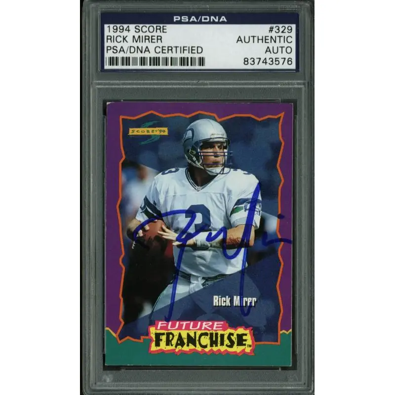 Seahawks Rick Mirer Authentic Signed Card 1994 Score #329 PSA/DNA Slabbed