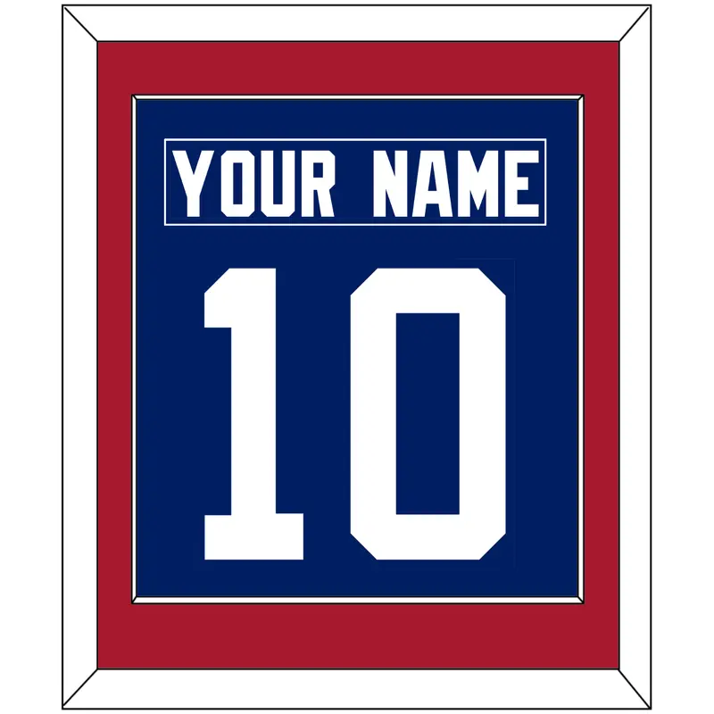 New York Nameplate & Number (Back) Combined - Home Blue - Single Mat 2