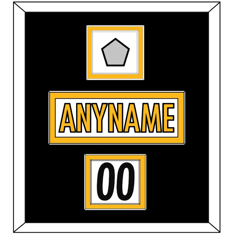 Pittsburgh Nameplate, Number (Shoulder) & Super Bowl Jersey Patch - Road White - Double Mat 3