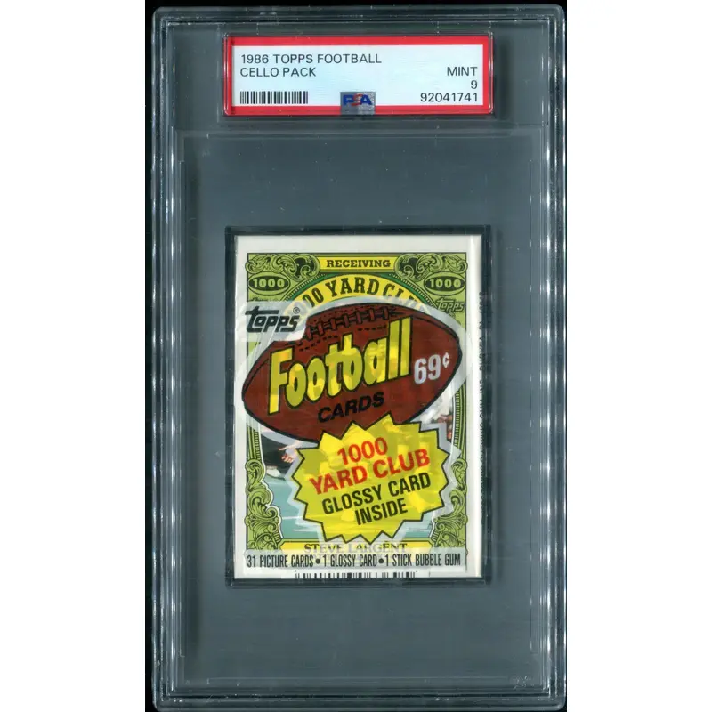 1986 Topps Football Unopened Cello Pack PSA 9