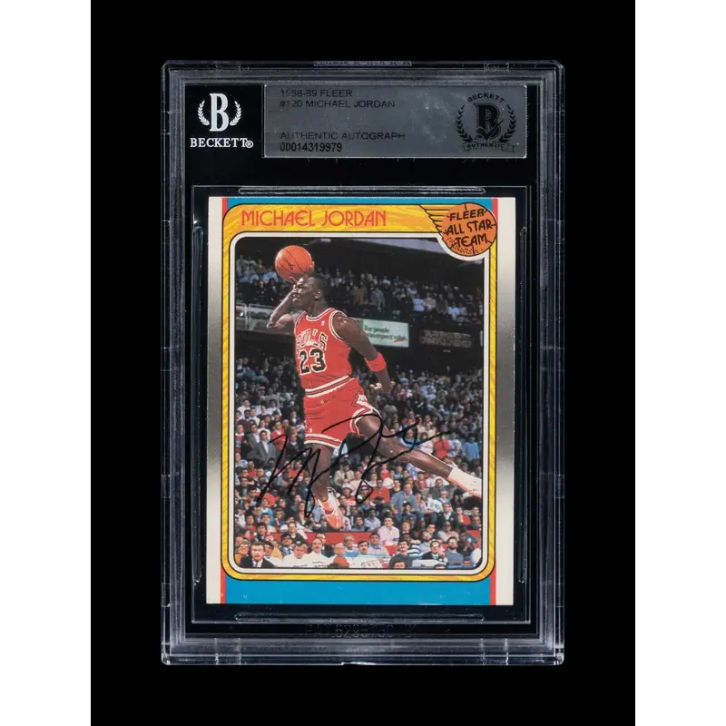 1988-89 Fleer Michael Jordan #120 Early Career Signed Basketball Card Auto BGS