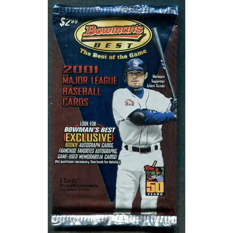 2001 Bowman's Best Baseball Unopened Pack (Pre-Priced) (3)