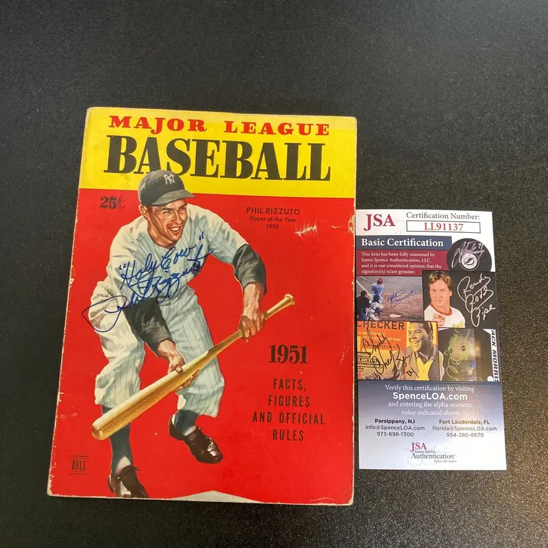 Phil Rizzuto Signed Autographed Vintage 1951 Baseball Book With JSA COA