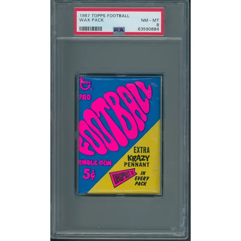 1967 Topps Football Unopened Wax Pack PSA 8